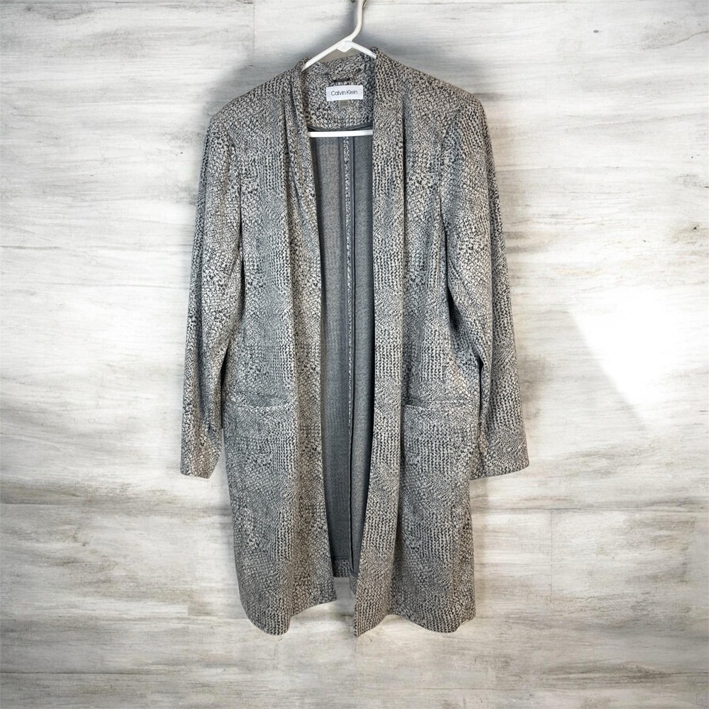 Calvin Klein Size 14W Career Open Front Blazer Jacket Long Sleeve